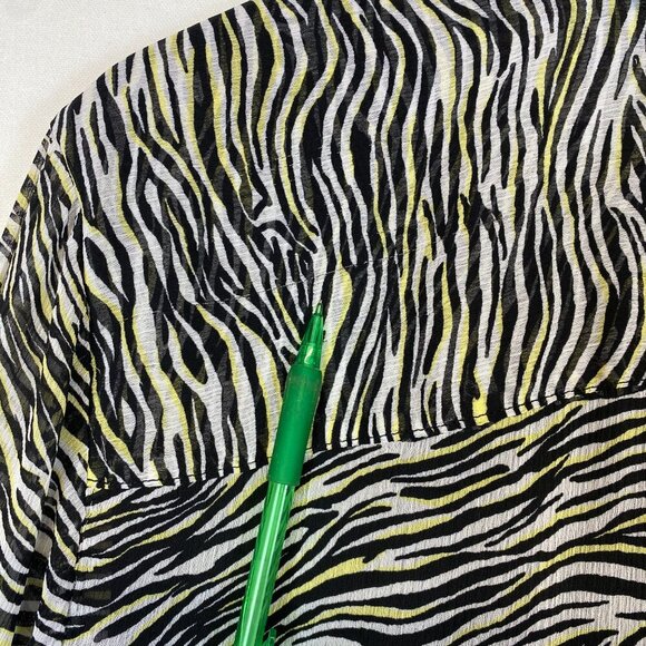 Christopher & Banks Zebra print blouse Womens Extra Large XL black yellow white - Picture 10 of 11